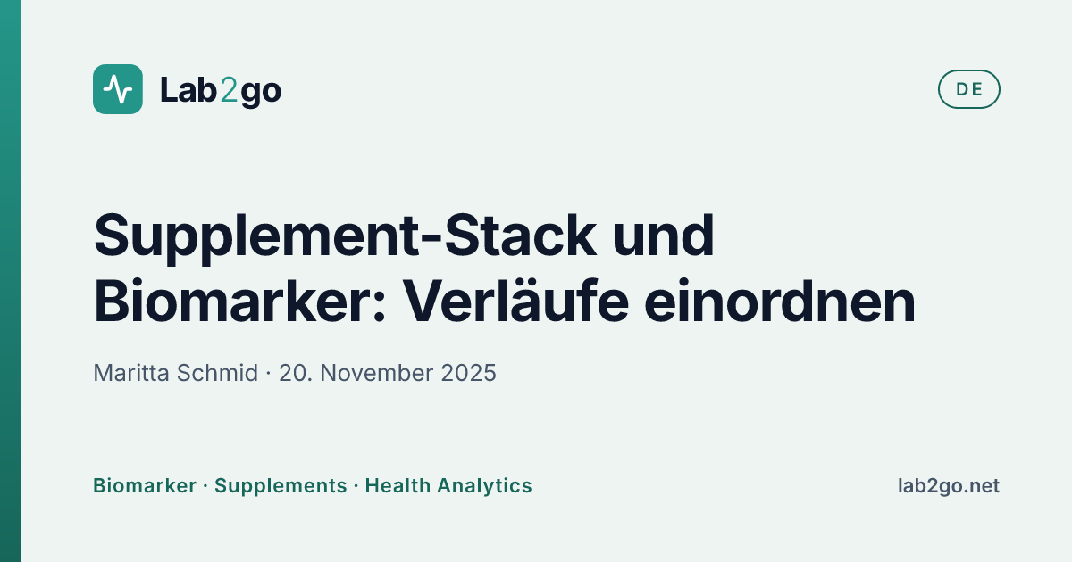 Supplement Stack Log Supplement Stack optimieren: 90-Tage-Sprint 2026 | Lab2go